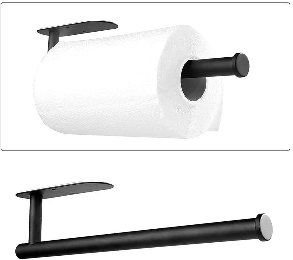 1pc] Black Cabinet Paper Towel Holder, Under Cabinet Dispenser For