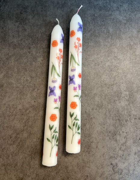 Flower Tapered candles (set of 2)