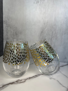 Gold stemless glass