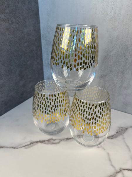 Gold stemless glass