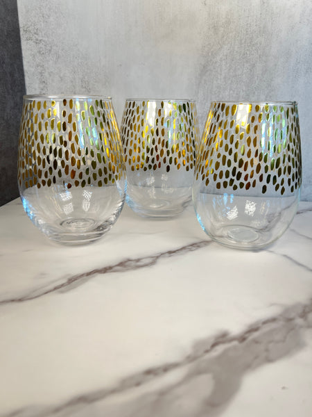 Gold stemless glass