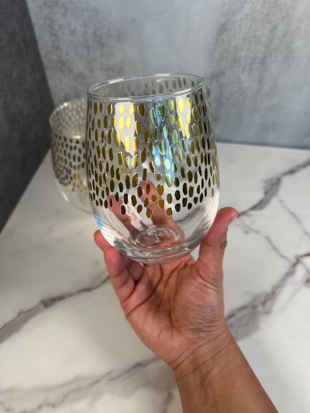 Gold stemless glass