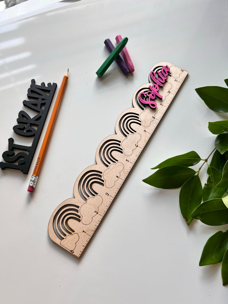 Rainbow Personalized ruler for kids (Back to School Supplies) 12 inch –  House of Sosa