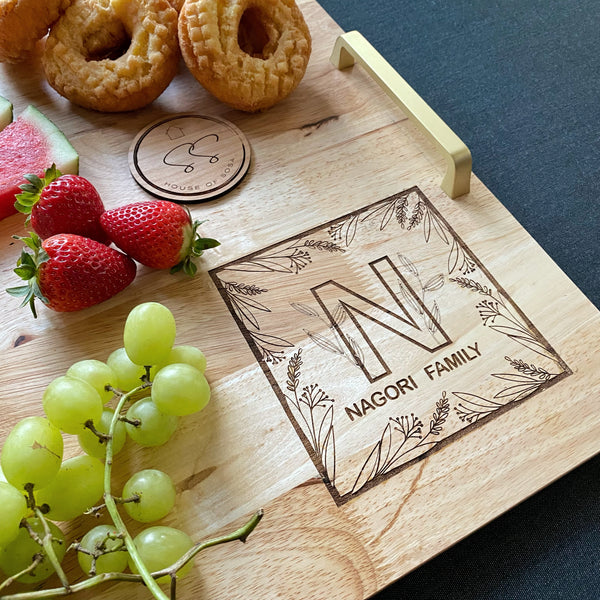 Personalized Monogram Charcuterie/Noodle Board