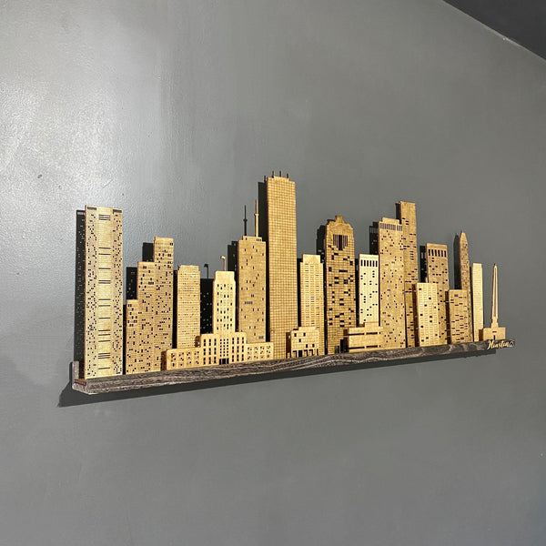 Wooden City Skyline 3D Wall Art
